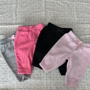 Carter's Kids Fleece Leggings Set - Pink, Black, Gray